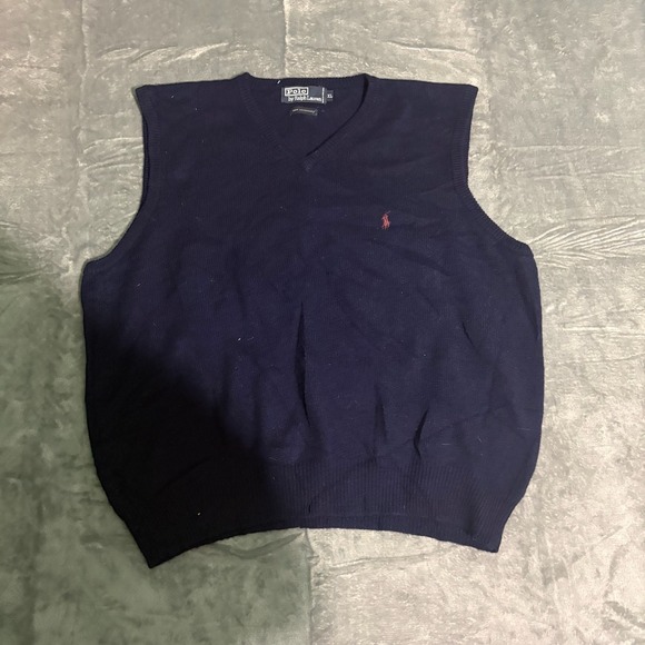 Polo Ralph Lauren Other - polo Ralph Lauren Lambswool Vest Mens XL Blue V Neck Preppy Y2K Vintage